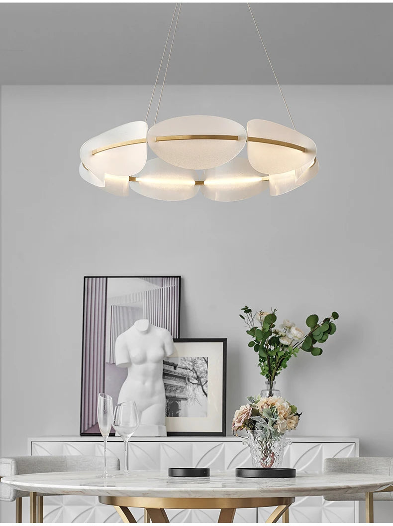 Modern Acrylic Leaf LED Chandelier – Home Lighting