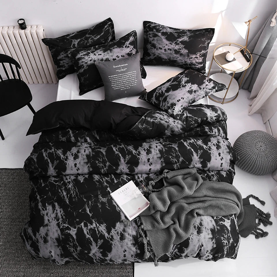 Luxury Black Bed Set - Modern Design, Single/Full/Queen/King