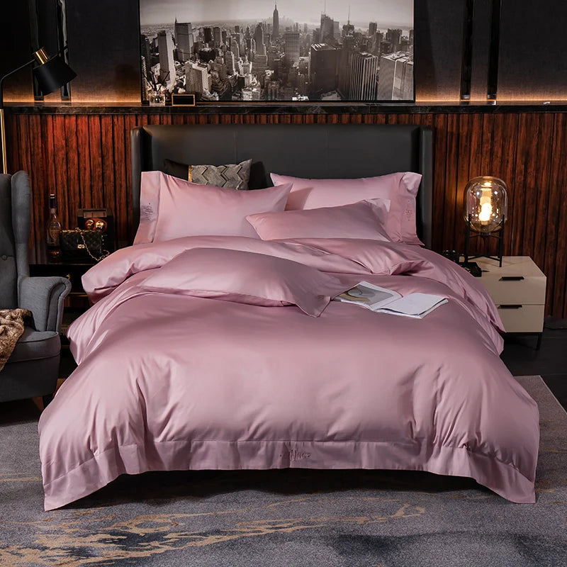 Egyptian Cotton Duvet Set - White/Grey, Queen/King, 4/6PC