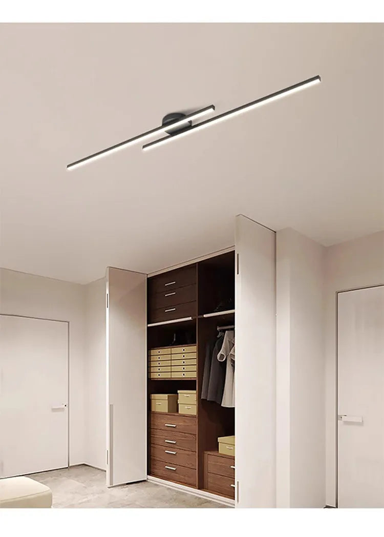 Modern Long Aluminum LED Ceiling Light – Creative Indoor Fixture