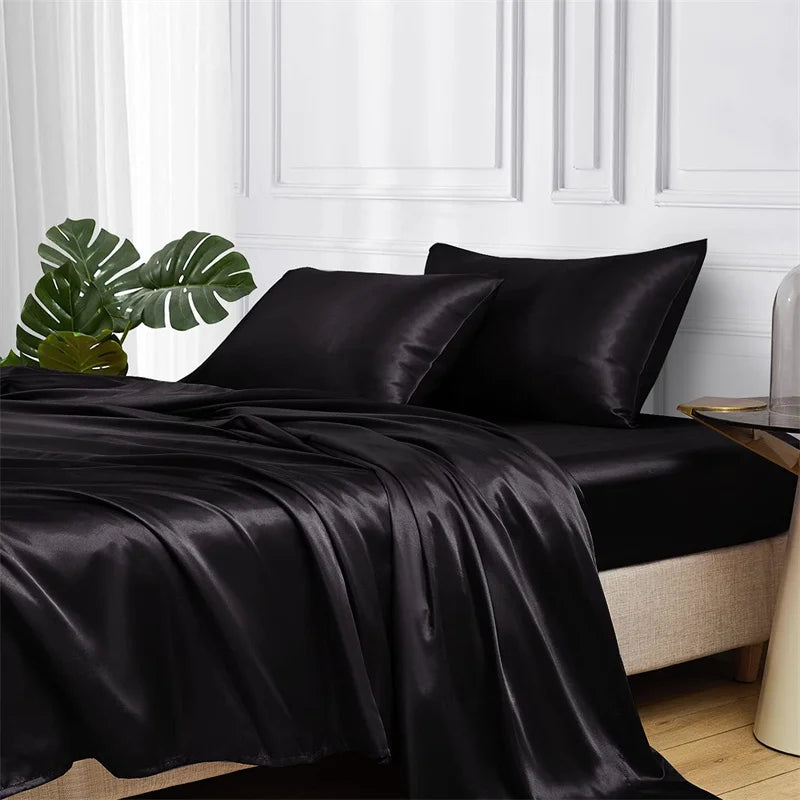 Silk Bedding Set - Black, Queen/King