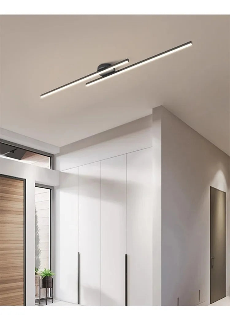 Modern Long Aluminum LED Ceiling Light – Creative Indoor Fixture