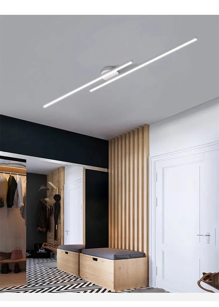 Modern Long Aluminum LED Ceiling Light – Creative Indoor Fixture