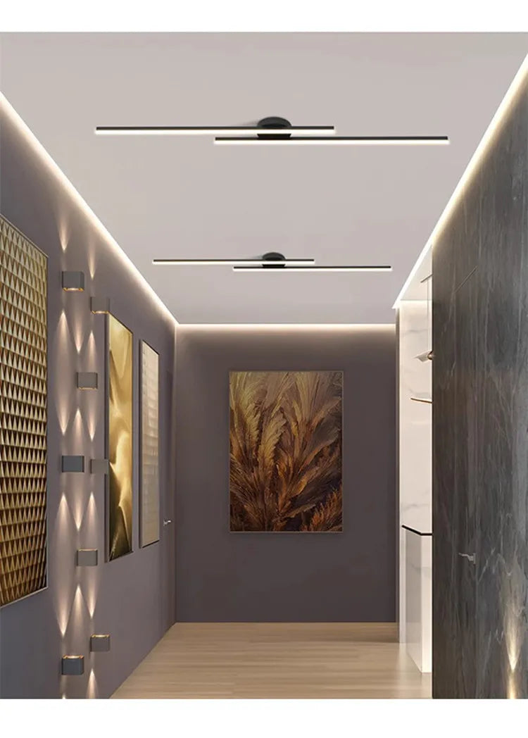Modern Long Aluminum LED Ceiling Light – Creative Indoor Fixture
