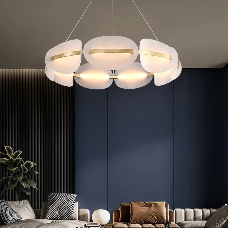 Modern Acrylic Leaf LED Chandelier – Home Lighting