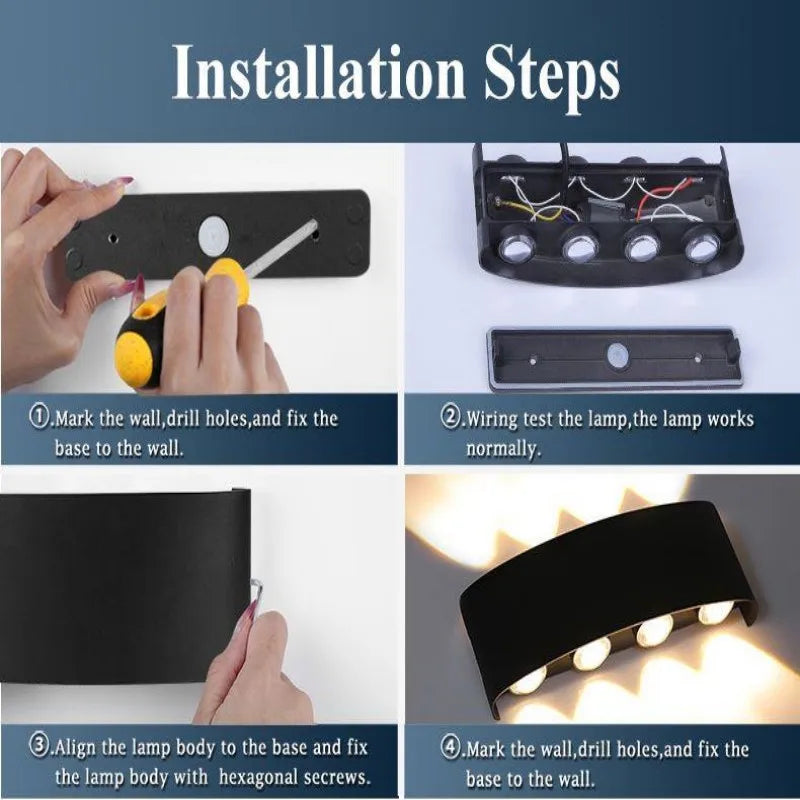 Waterproof LED Wall Lamp IP65 for Outdoor & Indoor Use