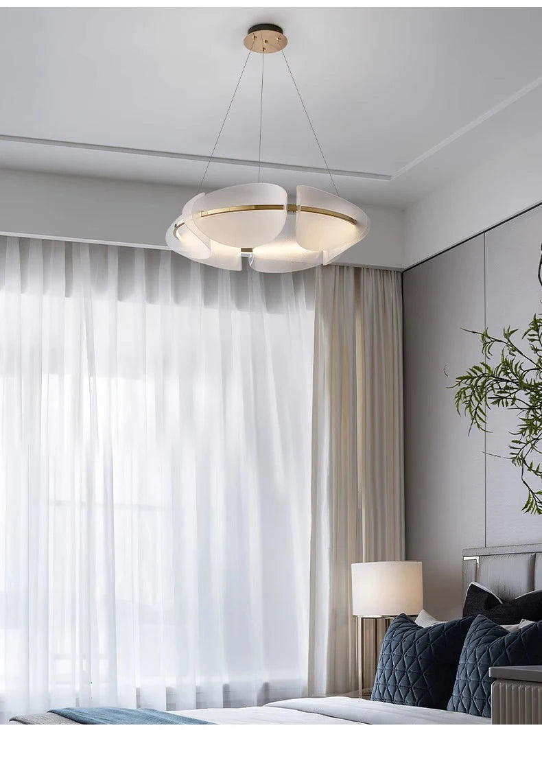 Modern Acrylic Leaf LED Chandelier – Home Lighting