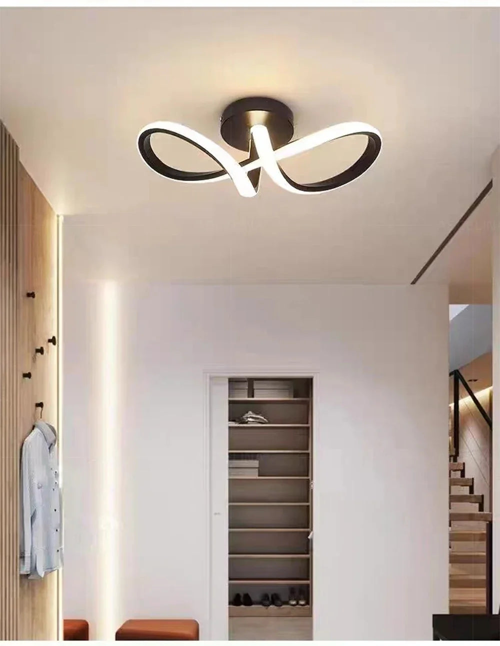 Black & White Modern LED Ceiling Light – Indoor Decor