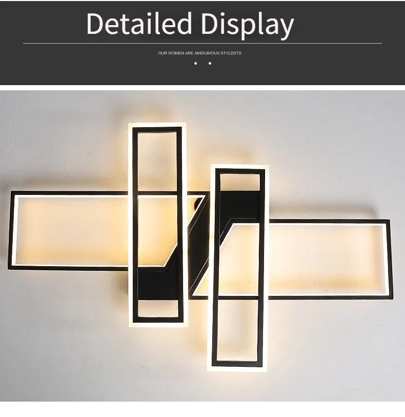 Modern LED Chandelier with Remote for Living Room & Bedroom