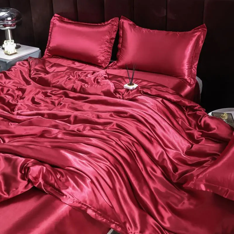 Ice Silk Duvet Cover Set