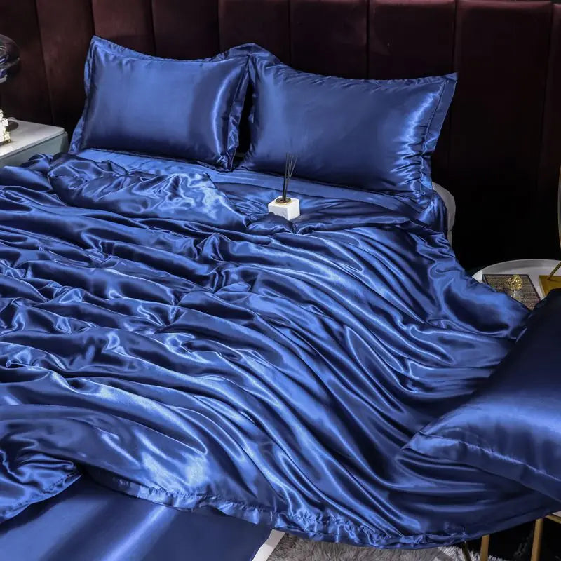 Ice Silk Duvet Cover Set