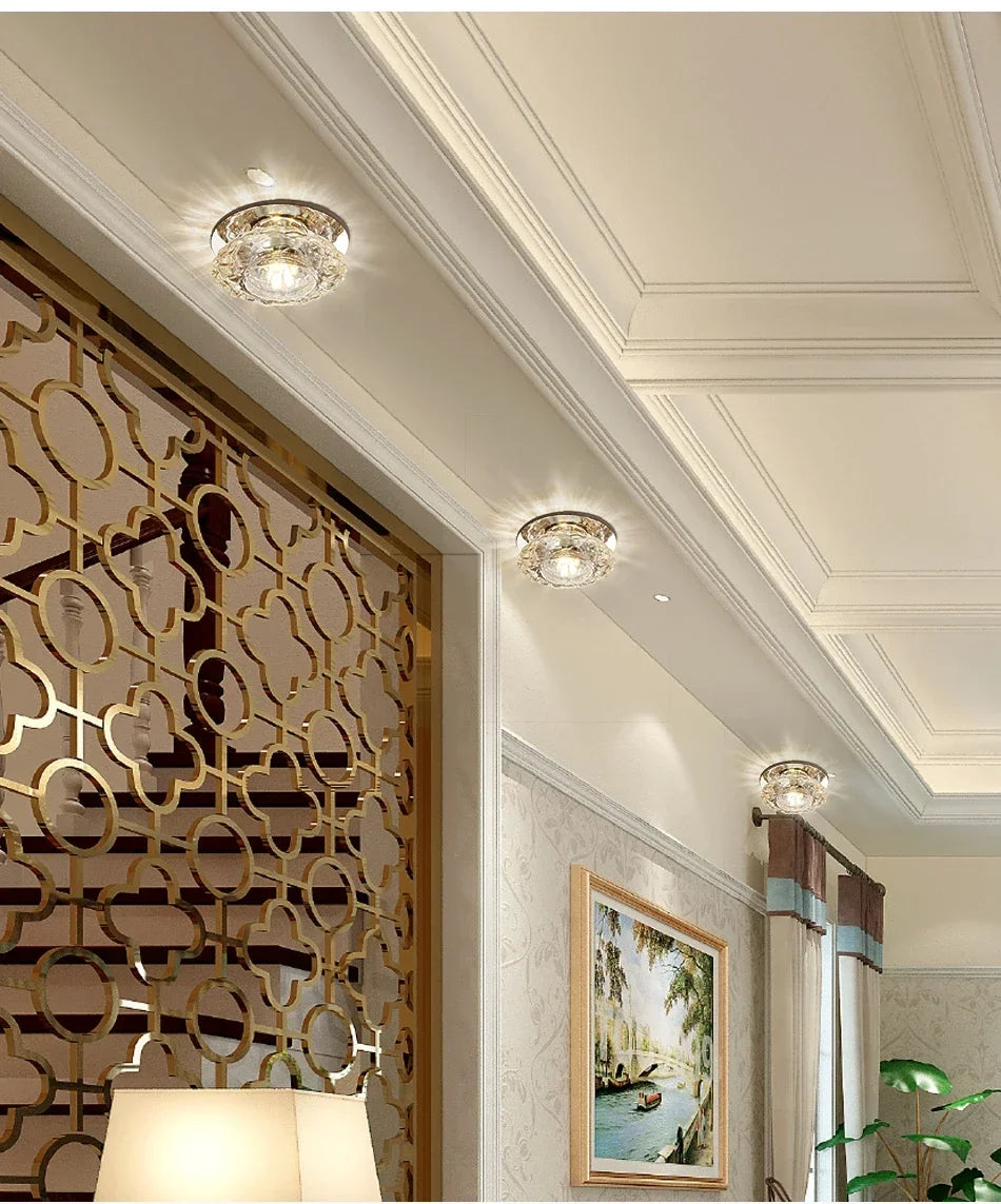 LED Crystal Embedded Ceiling Light – Elegant Home Decor
