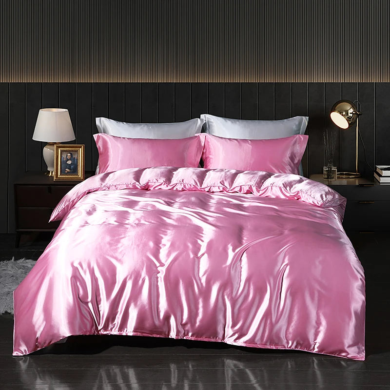 Luxury Satin Bedding Set - Duvet Cover & Fitted Sheet