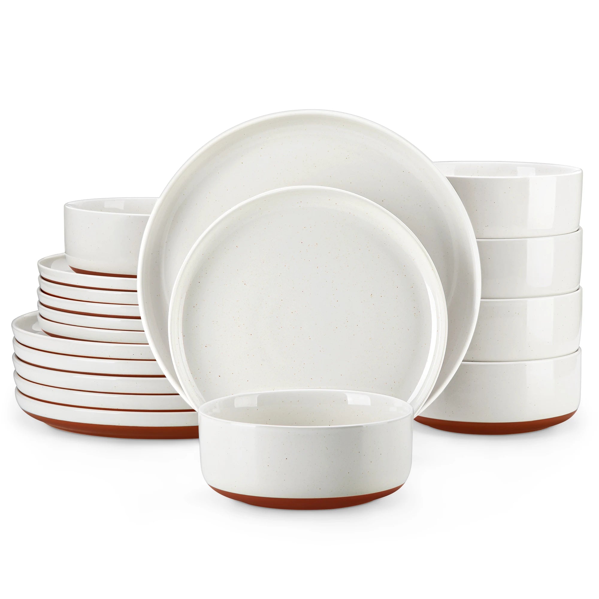 Malacasa Tara Stoneware Dinner Set - Layered Glaze, 18/36pc, 4 Colors