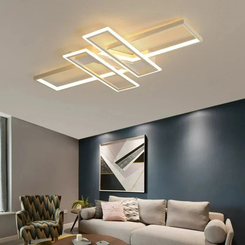 Modern LED Chandelier with Remote for Living Room & Bedroom