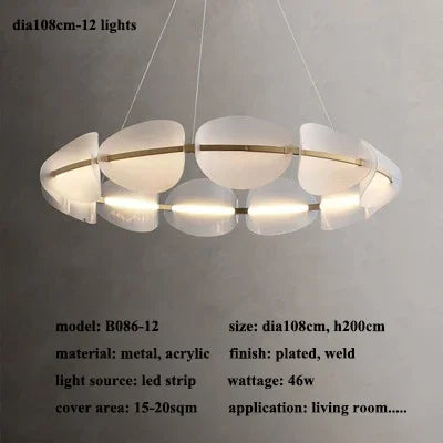 Modern Acrylic Leaf LED Chandelier – Home Lighting