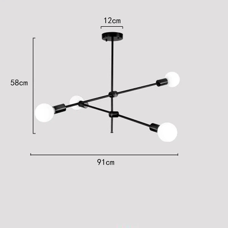 Modern LED Chandelier – Long Pole Design for Home Lighting