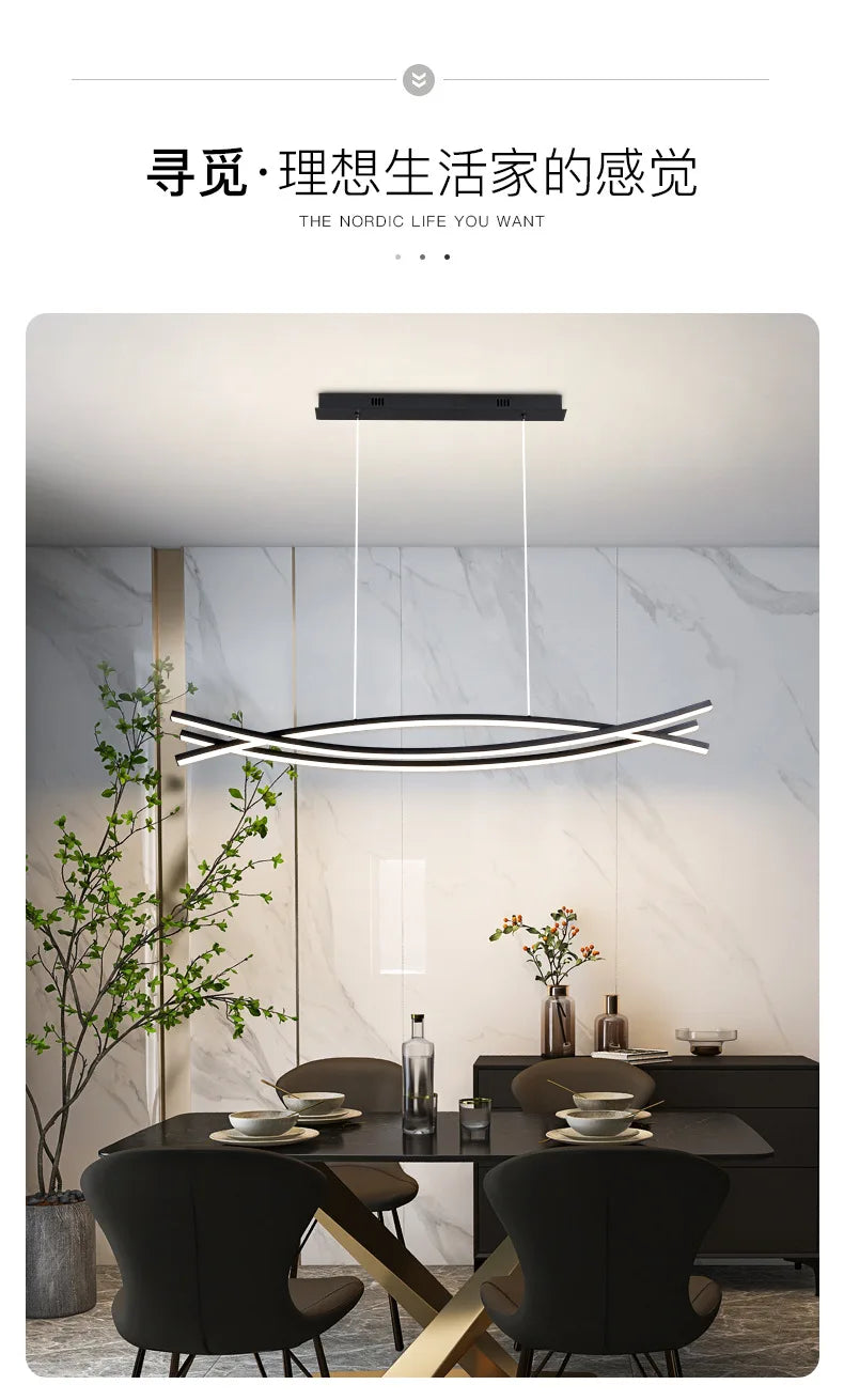 Modern Nordic Dining Chandelier – Luxury Long Bar Pendant