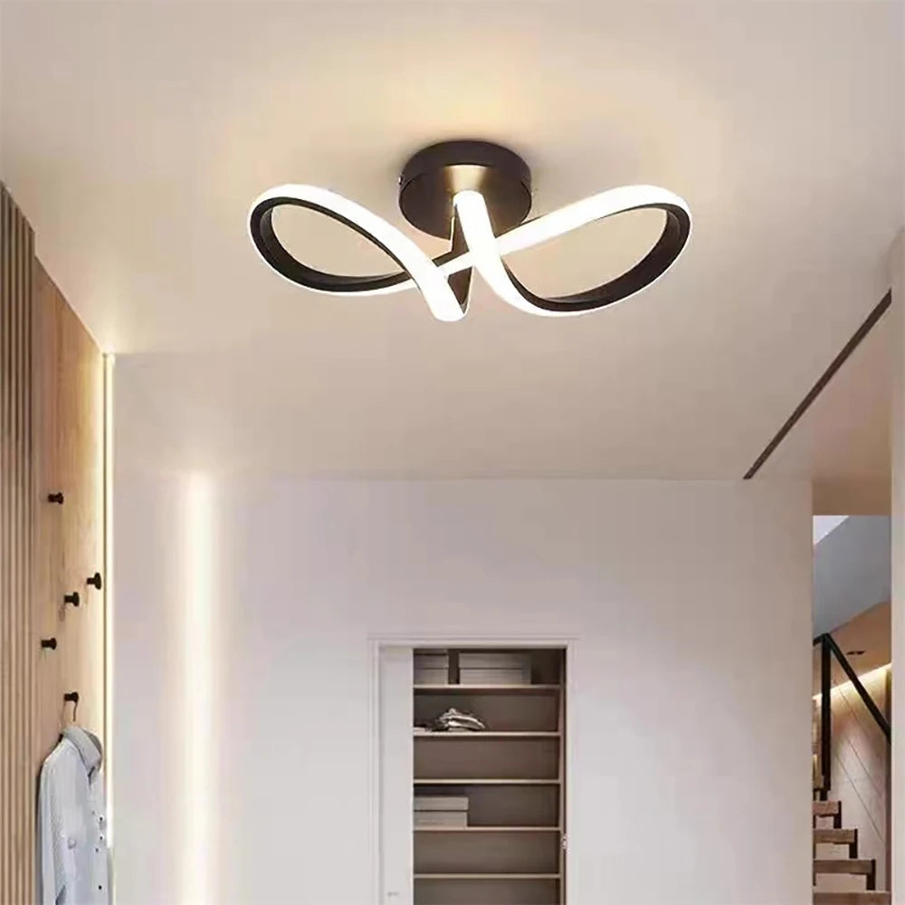 Black & Gold Modern LED Ceiling Light – Indoor Decor