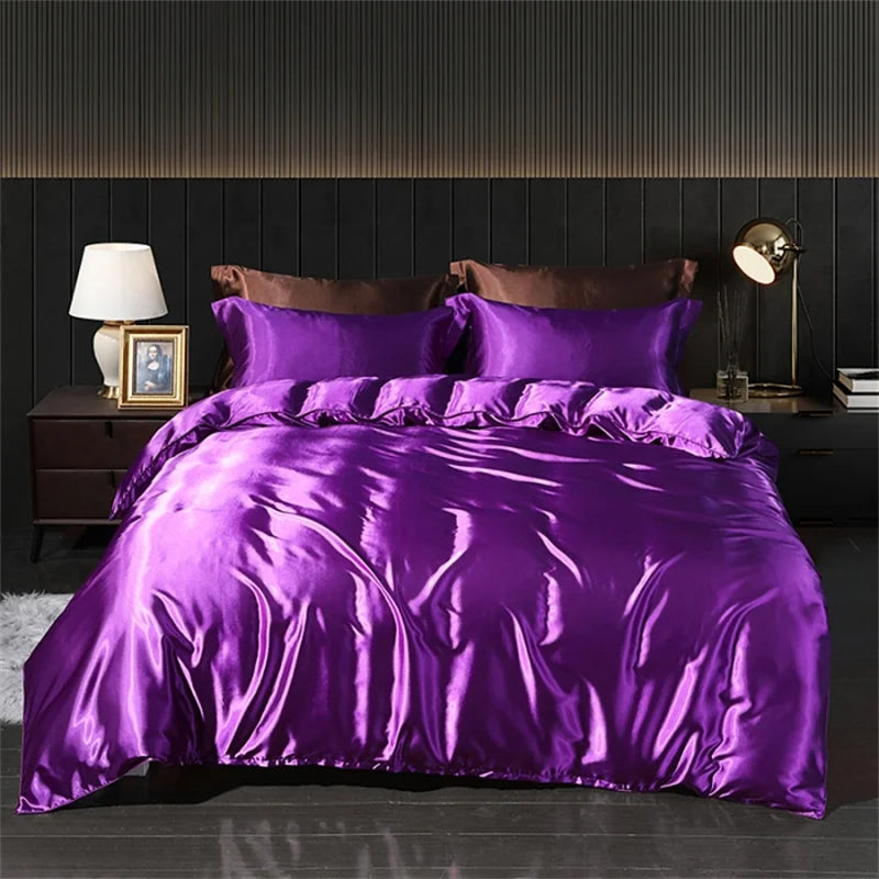 Mulberry Silk-Satin Duvet Set - Queen/King