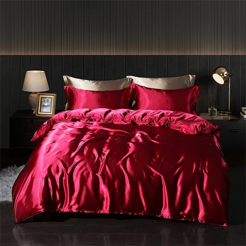 Mulberry Silk-Satin Duvet Set - Queen/King