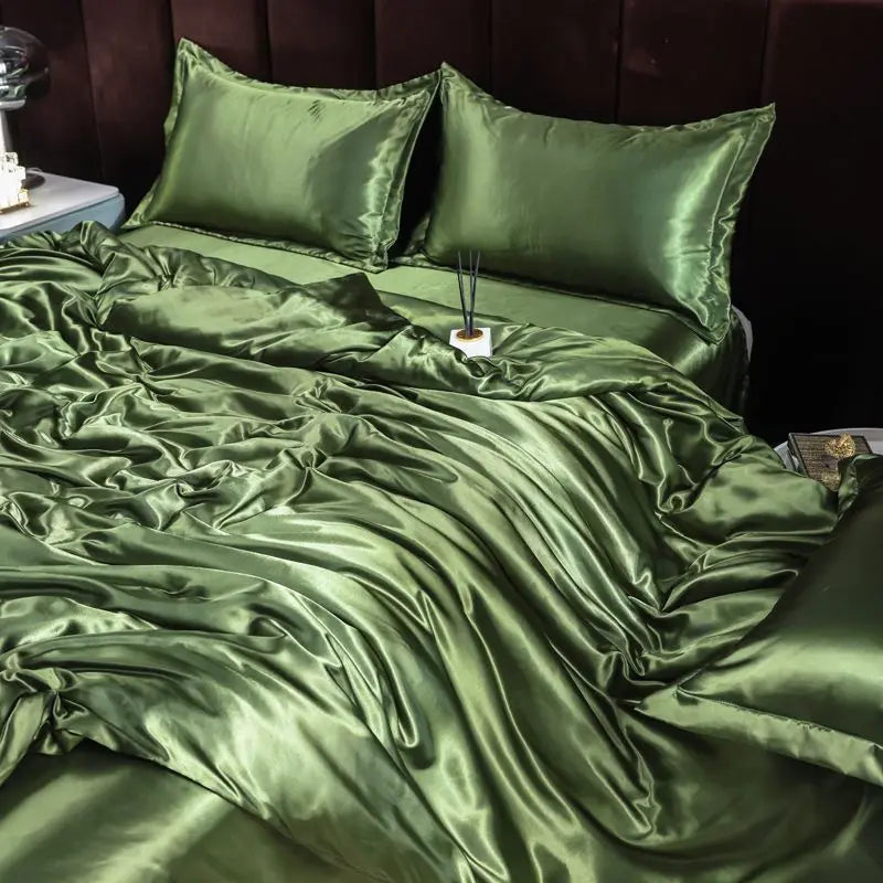 Ice Silk Duvet Cover Set