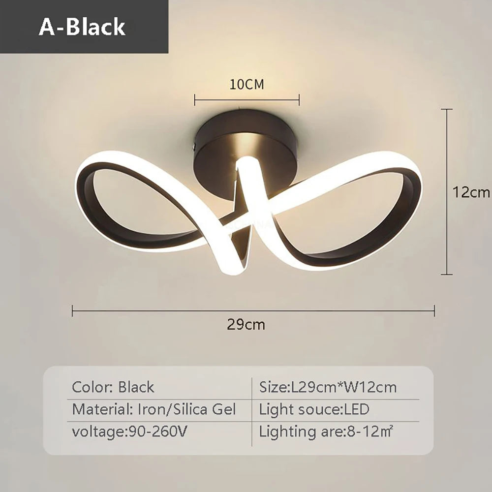 Black & Gold Modern LED Ceiling Light – Indoor Decor