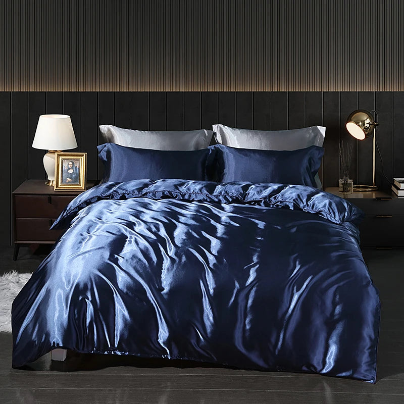 Luxury Satin Bedding Set - Duvet Cover & Fitted Sheet