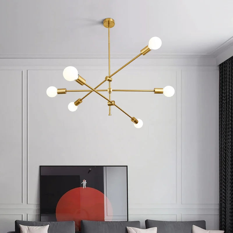 Modern LED Chandelier – Long Pole Design for Home Lighting