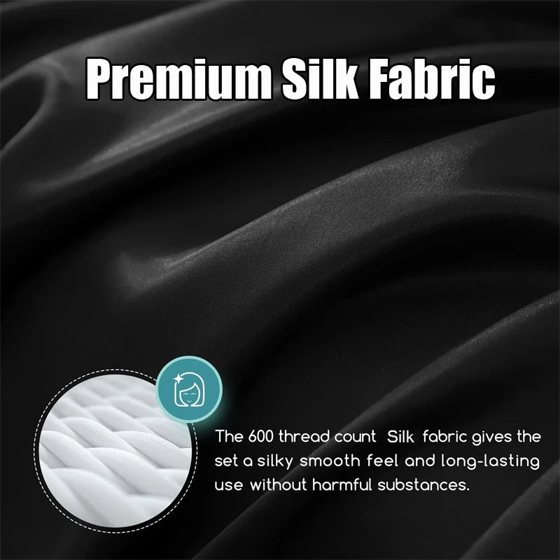 Silk Bedding Set - Black, Queen/King