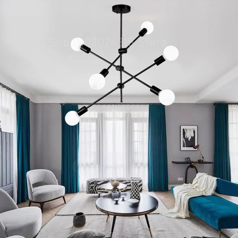 Modern LED Chandelier – Long Pole Design for Home Lighting