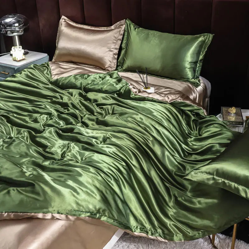 Ice Silk Duvet Cover Set