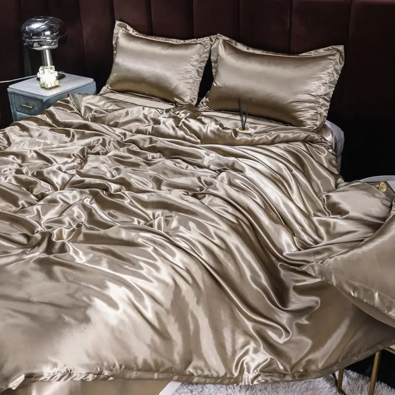 Ice Silk Duvet Cover Set