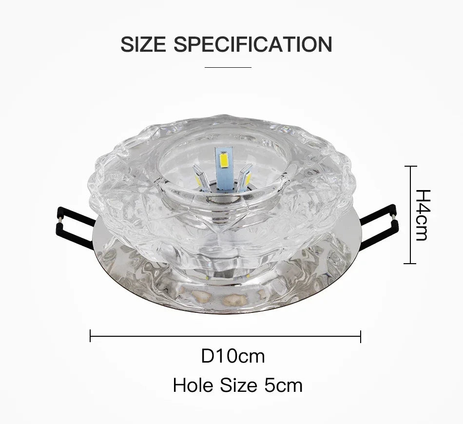 LED Crystal Embedded Ceiling Light – Elegant Home Decor