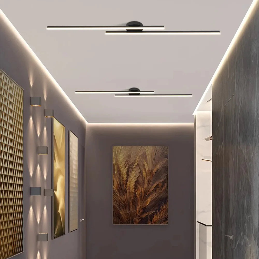 Modern Long Aluminum LED Ceiling Light – Creative Indoor Fixture