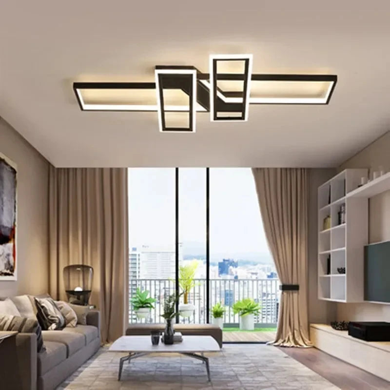 Modern LED Chandelier with Remote for Living Room & Bedroom
