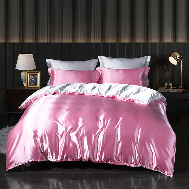 Gold Silk Duvet Set - Queen