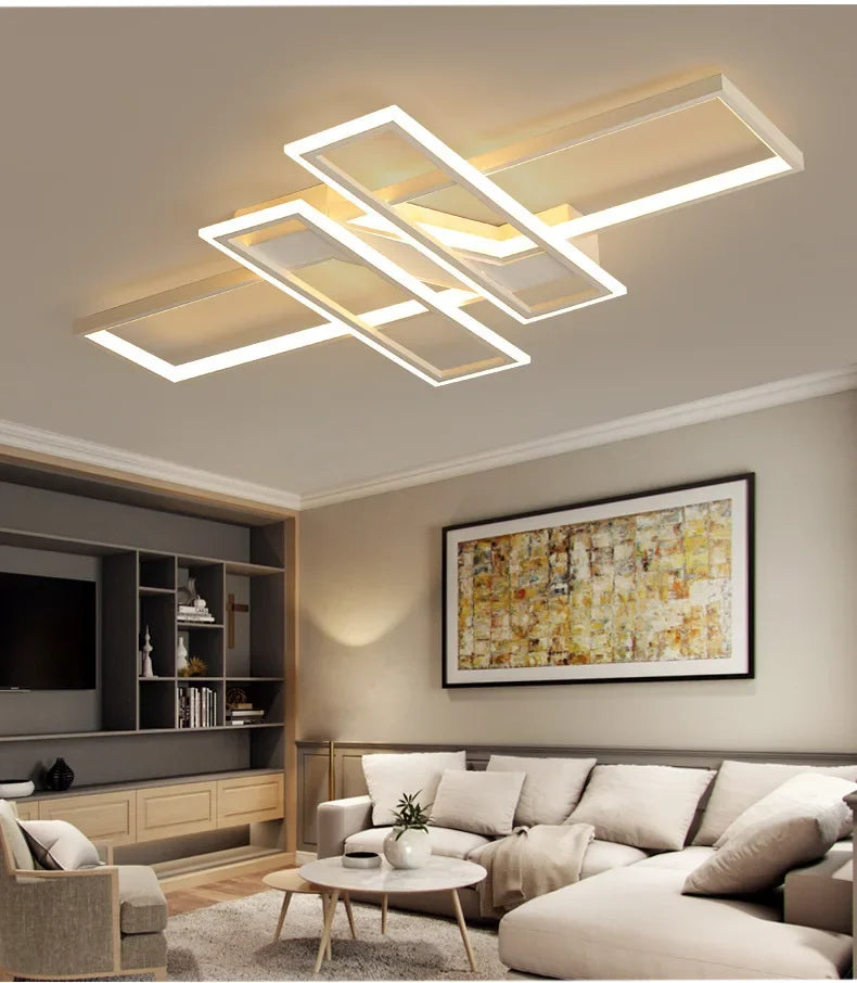 Modern LED Chandelier with Remote for Living Room & Bedroom