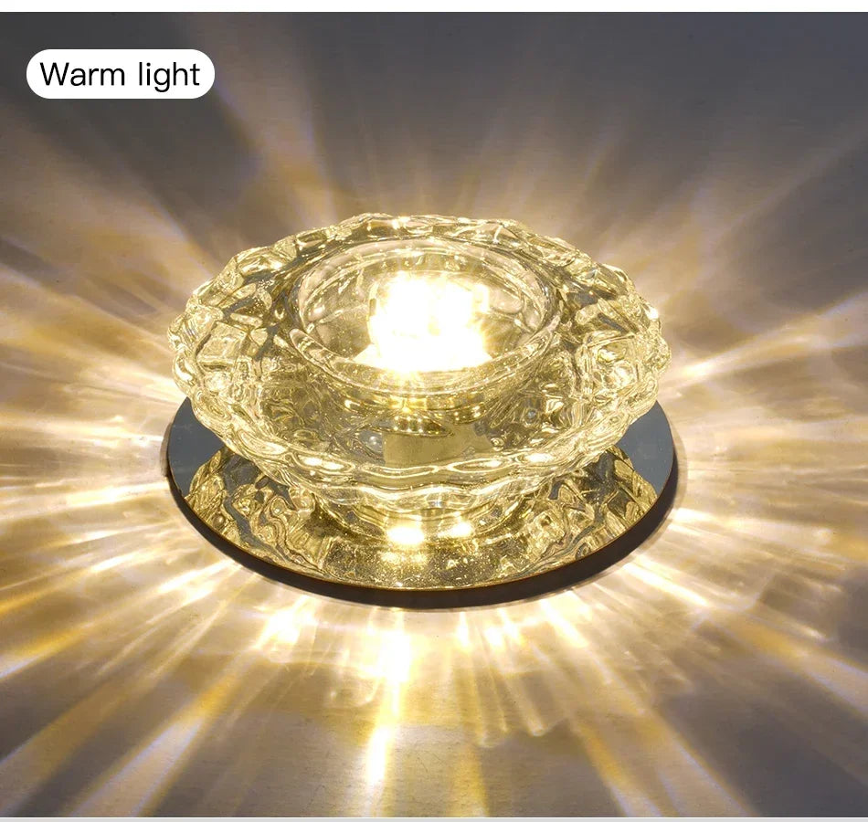LED Crystal Embedded Ceiling Light – Elegant Home Decor
