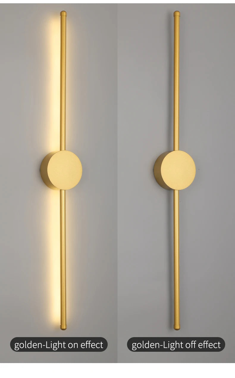 Wall Light Modern Long LED Light Black I-Shaped Wall Lamp Bedroom Living Room Corridor Interior Lighting Home Decor Lighting