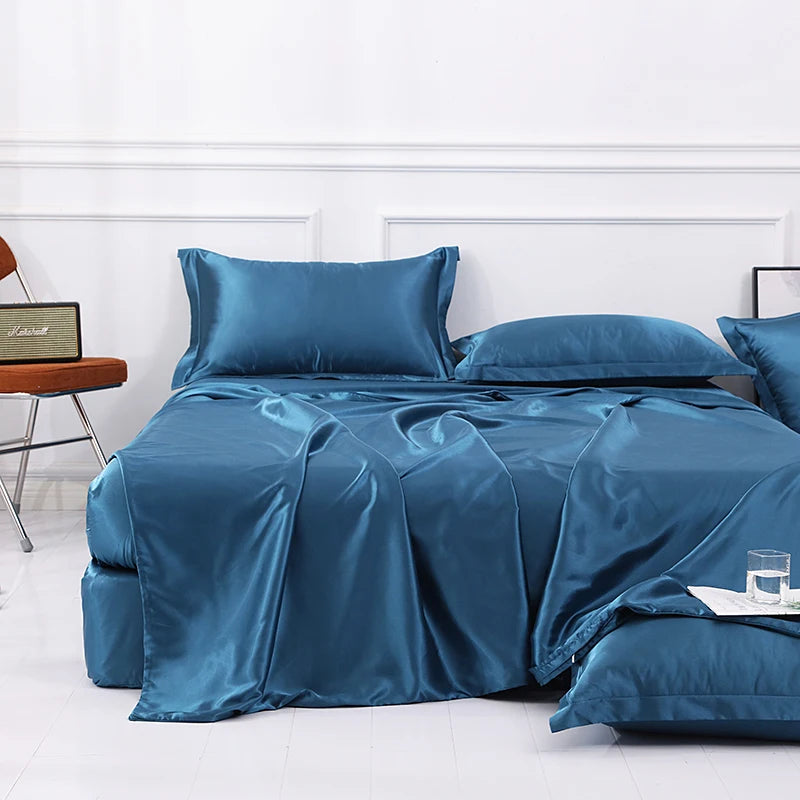 Gold Silk Duvet Set - Queen