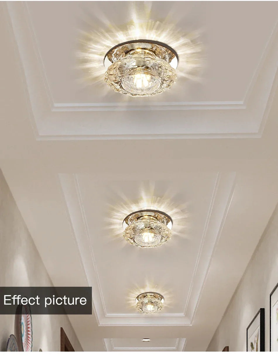 LED Crystal Embedded Ceiling Light – Elegant Home Decor