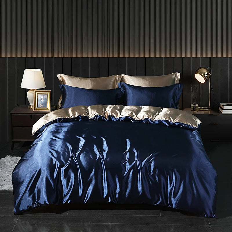 Luxury Satin Bedding Set - Duvet Cover & Fitted Sheet