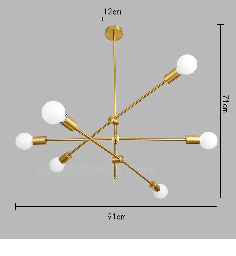 Modern LED Chandelier – Long Pole Design for Home Lighting