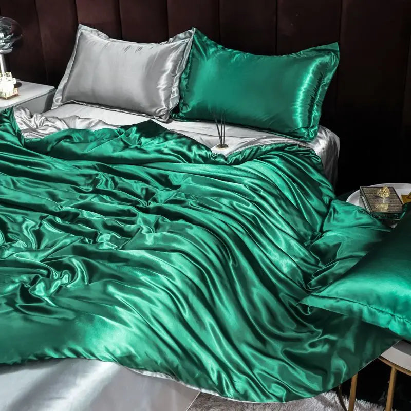 Ice Silk Duvet Cover Set