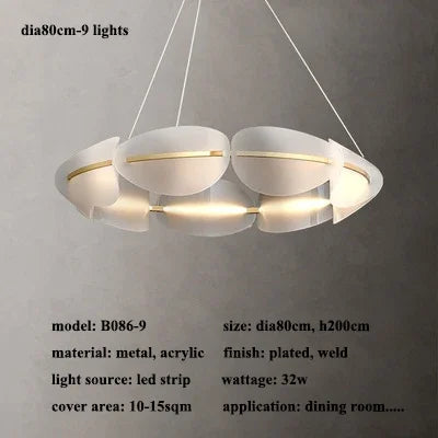 Modern Acrylic Leaf LED Chandelier – Home Lighting