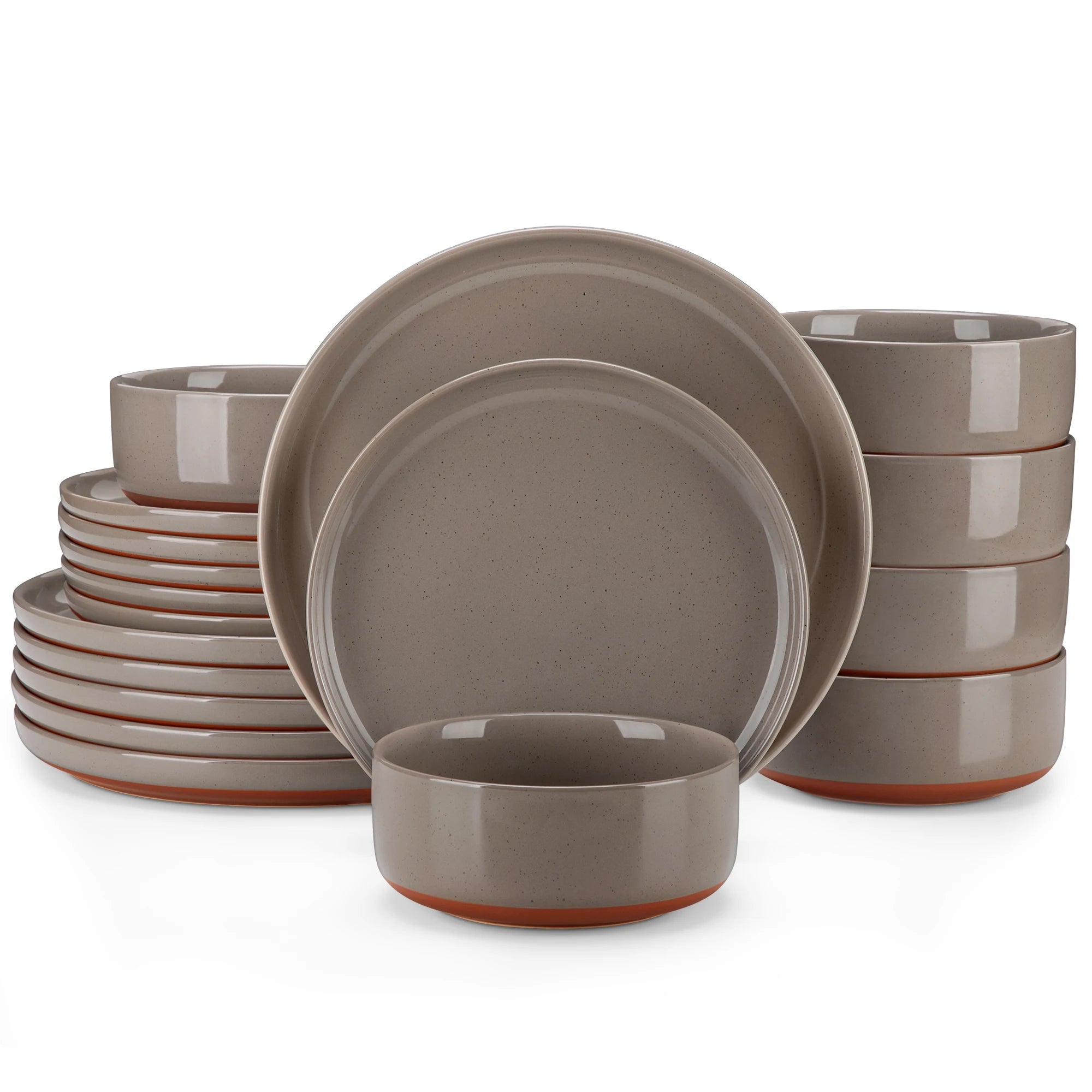 Malacasa Tara Stoneware Dinner Set - Layered Glaze, 18/36pc, 4 Colors
