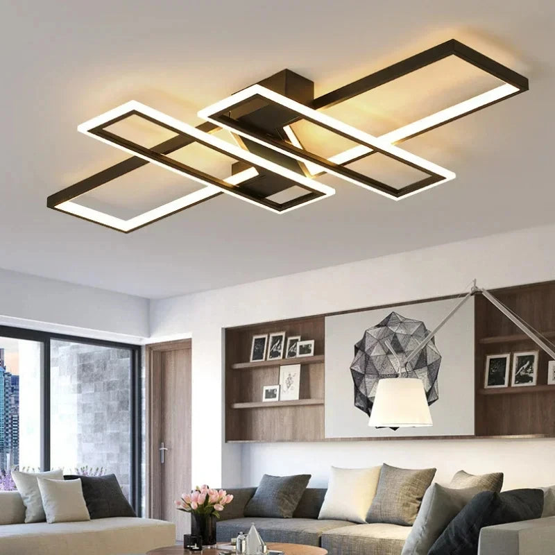 Modern LED Chandelier with Remote for Living Room & Bedroom