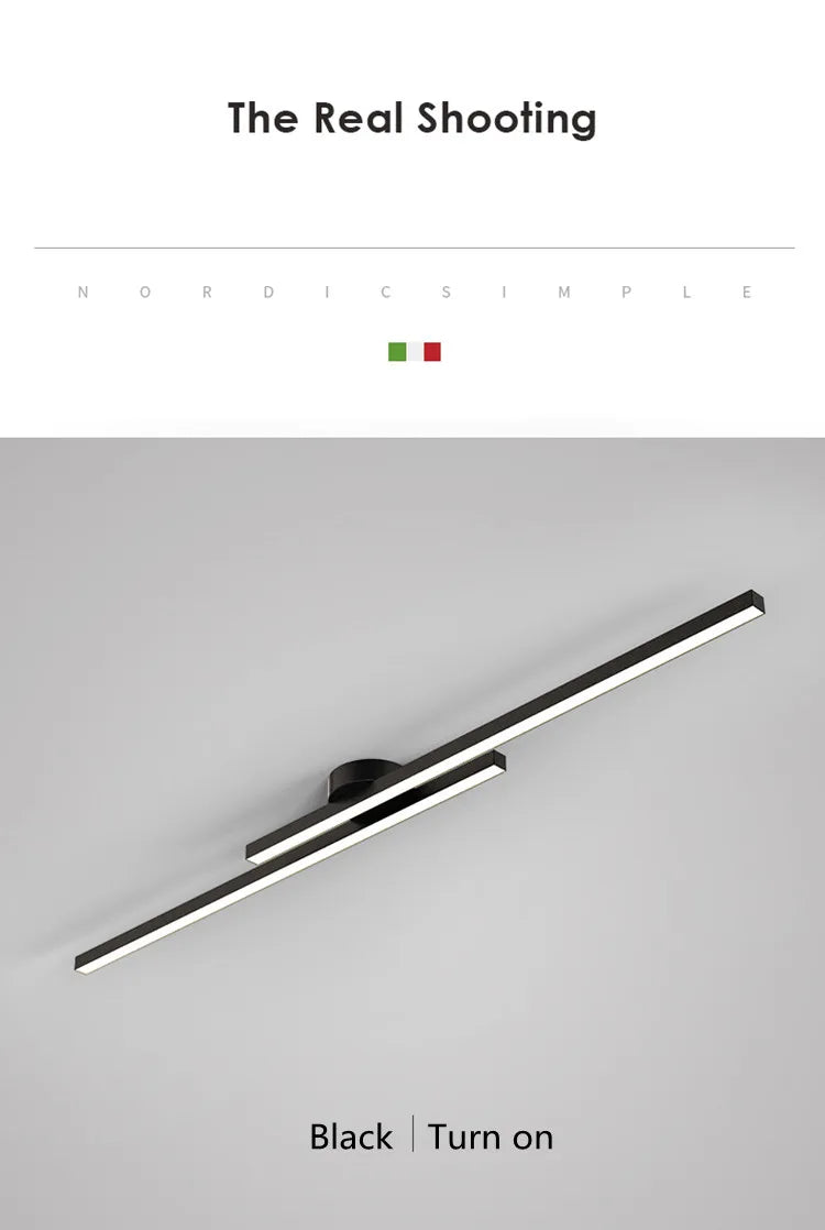 Modern Long Aluminum LED Ceiling Light – Creative Indoor Fixture