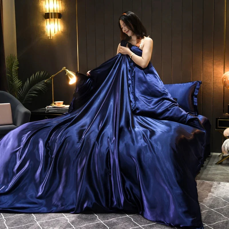 Mulberry Silk Bedding Set - Luxury Solid Color